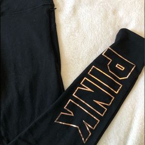 Pink black leggings